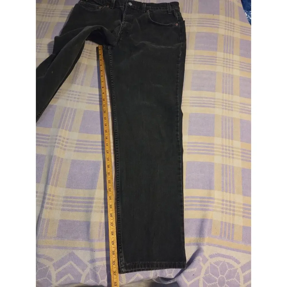 Vtg Levis 550 Mens 36 X 34 Fit 34 X 32 Relaxed Fit Denim Jeans Black Faded 90s